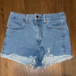 Forever 21 Blue Jean Shorts Frayed Hem